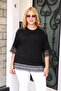 Plus Size Lace Blouse with Sleeves and Skirt - 3
