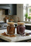 Air-Tight Natural Bamboo Lid Glass Jar - Double Multi-Purpose Jar Set - 620 ml - 2