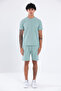 Waffle Textured Embroidery Logo Detailed Oversize Men's T-Shirt - 3