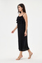 Black Italian 100% Linen Dress with Tassel Collar and Adjustable Straps, Size 38 - 44 - 5