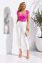 Fuchsia Heart Collar Corset Look Turquoise Knitwear Blouse Tr086