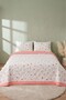 Pink Flowers Double Quilted Pique & Multi-Purpose Bedspread - 3 Pieces - 2