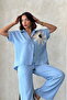 Luna Bloom Blue Shirt Linen - 5
