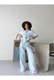 Women's Thin Washed Denim Shirt and Pants Set - 2