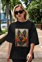 For Dog Lovers 18 Front Dog Print Black Oversize T-Shirt 100% Cotton Unisex Dog Lover Premium Design - 5
