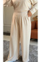 6490 - Stylish Comfortable Knitted Modal Fabric Casual Zipper Shirt Collar Women's Set - 6