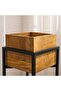 Koa Wooden Planter With Metal Stand 22x22x33cm -natural - 2