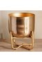 Ida Metal Planter with Stand 13x13x14.5cm- Gold - 5