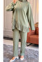 6527 - Stylish Comfortable Vortex Fabric Casual Women's Set with Cross Design Detail - 6