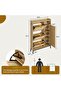 - Rattan Wardrobe with 3 Drop-Down Drawers, Entryway Shoe Storage Cabinet, Freestanding Organizer, Narrow Wardrobe for Entryway, Hallway, Closet - 2