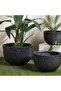 Giselle Polyresin Round Planter 38x38x24cm- Black - 4