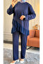 6527 - Stylish Comfortable Vortex Fabric Casual Women's Set with Cross Design Detail - 5