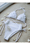Women's High-Waisted Floral Bikini Set (Without Filling) - 4
