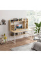 Space-Saving Gaming & Study Desk with Shelves 110x50x126 cm - 2