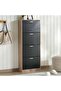 DISSET SHOE RACK 28 PAIRS WITH 4 DOOR - NATURAL & BLACK
