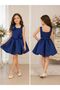 Girl's Corsage Detailed Princess Model Balloon Skirt Special Occasion Evening Dress with Flower Accessories - 4