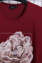 Women's Plus Size Lycra Crew Neck Floral Printed Long Sleeve Mom T-Shirt Combed Cotton Blouse - 5