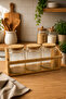 Chilli - Set of 3 Glass Jars with Bamboo Lids and Wooden Stand Kitchen Organizer Storage Container - 3