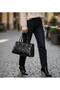Women's Quilted Black Belted Shoulder Bag - 2