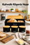 Rectangular Metal Bread Box with Wooden Lid and Set of 3 Round Tea, Coffee, and Sugar Storage Containers Black - 2