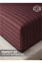 1-Piece Microfiber Fitted Sheet Striped, Chocolate, King (180x200 cm) - 4