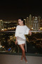 White Sequin Belt Detailed Dress - 1626 - 5