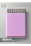 1-Piece Microfiber Fitted Sheet Striped, Color Lilac, Design Soft Fabric Deep Pocket Elastic Edge Bed Linen - 2