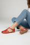 Genuine Leather Casual Women's Sandals with Cage Detail - 3