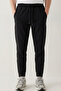 Men's Elastic Waist Zippered Long Sweatpants 787 Black - 2