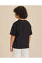 Boys Black Placement Print Oversized T-Shirt - 3