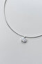 Oval Taşlı Silver Tasma Kolye