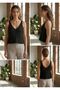 Women's Openwork Strappy V-Neck Knitwear Crop Bustier Blouse - 2
