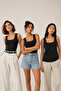 Women's 95% Cotton 3-Piece Square Neck Thick Strap Flexible Basic Undershirt - Soft Textured & Breathable Fabric