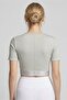 Women Slim Fit Short Sleeve Training Crop T-Shirt, Grey - 4
