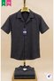 Short Sleeved Men's Shirt Breathable Fabric Grey Mint Green Brown Leather Grey Black White Color Options