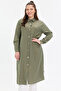 Long Women's Shirt with Metal Buckle - 6