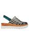 Women's vegan leather turquoise chunky sole sandals - tram nap design - 4