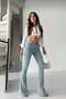 Women's Ice Snow High Waist Lycra/Stretchy Spanish Leg Pants - 2