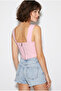 Women's Pink Rope Detailed Corset Woven Blouse 4218 60286375 - 5