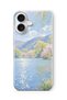 iPhone 16 Plus Compatible Monet Style Lake Landscape Pattern Transparent Phone Case