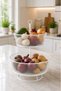 Nazen 2 Storeys White | | Metal Fruit Bowl Vegetable Basket Metal Basket Multi-Purpose Box Bathroom Kitchen Organizer | |   Decorative Fruit Basket 2-Tier Fruit Bowl Vegetable Bowl Modern Decorative Fruit Basket Coffee Corner Kitchen - 5
