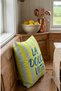 La Dolce Vita Written Decorative Throw Pillow Cover 43X43 cm Double-Sided Yellow and Light Blue Striped - 3