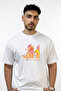 Golden Retriever Watermelon Design Printed Oversize White T-Shirt