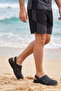 Terra Strata: Men's Double Sole Black Comfort Clog Men's Slippers - Sport Sandals with Buckle Back Strap - 4
