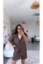 Brown Premium Fabric Shirt Shorts Set