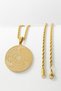 Gold Color Inshirah and Three Kul (Felak-Nas-İhlas) Written Spiritual Spiral Chain Design Stainless Steel Necklace - 7