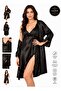 Satin Bridal Dressing Gown Nightgown Set with Flower Detail, 2-Piece Dowry Set