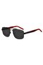 UV Protected Sunglasses Matte Black Frame Grey Mirror Lens 59mm - HG-1338/S-003