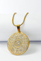 Gold Color Inshirah and Nazar Verse Written Prayer Double Sided 60 cm Italian Chain Stainless Steel Necklace - 2