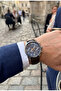 San Diego Men's Watch 45mm Blue Dial Silver Case Brown Leather Band Multifunction - 4